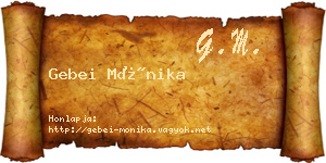 Gebei Mónika névjegykártya