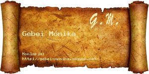 Gebei Mónika névjegykártya